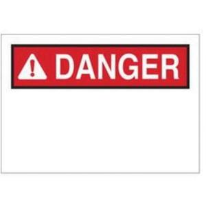 "Danger" Sign - Fiberglass, 7", 10", Adhesive, English with Pictogram, OSHA Header Sign, Black/red on white
