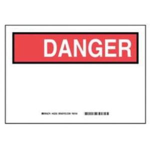 "Danger" Sign - Polyester, 7", 10", Adhesive, English, OSHA Header Sign, Black/red on white