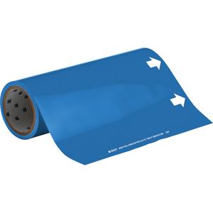 Blank with Arrow Roll Form Pipe Markers - Vinyl, White on Blue, 2-1/2" - 6", Cuttable, 12", Direction Only, Self-Adhesive, 360"