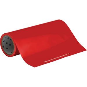 Blank with Arrow Roll Form Pipe Markers - Vinyl, White on Red, 2-1/2" - 6", Cuttable, 12", Direction Only, Self-Adhesive, 360"