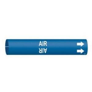"Air" Pipe Marker - Plastic, White on Blue, 3/4" - 1-3/8", 13/16", 13/16", 1/2", English, Snap-On