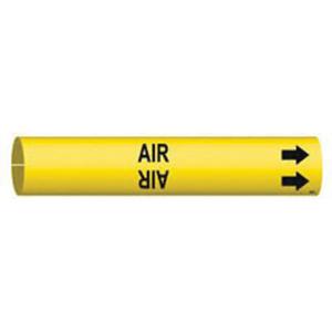 "Air" Pipe Marker - Plastic, Black on Yellow, 4" - 6", 2-13/16", 2-13/16", 1-1/4", English, Snap-On