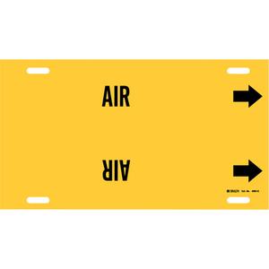 "Air" Pipe Marker - Plastic, Black on Yellow, 8" - 9-7/8", 10", 24", 2-1/2", English, Strap-On