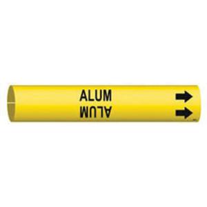 "Alum" Pipe Marker - Plastic, Black on Yellow, 3/4" - 1-3/8", 13/16", 13/16", 1/2", English, Snap-On