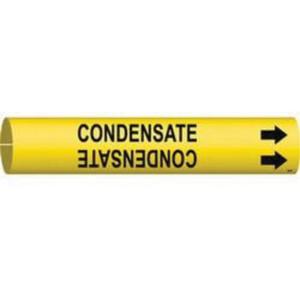 "Condensate" Pipe Marker - Plastic, Black on Yellow, 2-1/2" - 3-7/8", 2", 2", 1-1/4", English, Snap-On