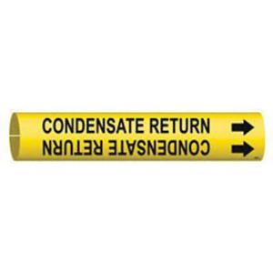 "Condensate Return" Pipe Marker - Plastic, Black on Yellow, 3/4" - 1-3/8", 13/16", 13/16", 1/2", English, Snap-On