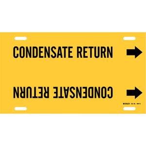 "Condensate Return" Pipe Marker - Plastic, Black on Yellow, 8" - 9-7/8", 10", 24", 2-1/2", English, Strap-On
