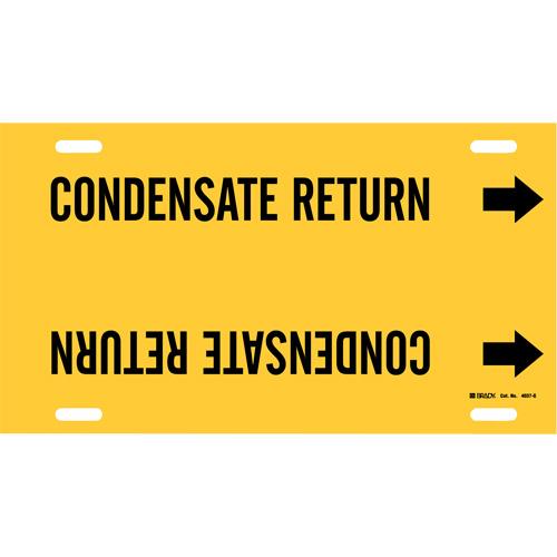 "Condensate Return" Pipe Marker - Plastic, Black on Yellow, 8" - 9-7/8", 10", 24", 2-1/2", English, Strap-On