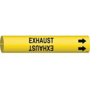 "Exhaust" Pipe Marker - Plastic, Black on Yellow, 3/4" - 1-3/8", 13/16", 13/16", 1/2", English, Snap-On