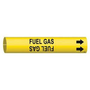 "Fuel Gas" Pipe Marker - Plastic, Black on Yellow, 3/4" - 1-3/8", 13/16", 13/16", 1/2", English, Snap-On