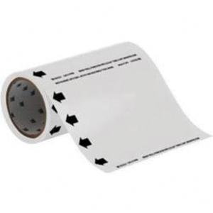 Blank Roll Form Pipe Markers - Vinyl, Black on White, 0" - 2", Cuttable, 8", Direction Only, Self-Adhesive, 360"