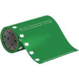 Blank Roll Form Pipe Markers - Vinyl, White on Green, 0" - 2", Cuttable, 8", Direction Only, Self-Adhesive, 360"