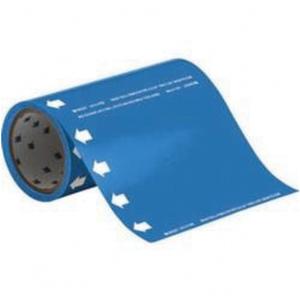 Blank Roll Form Pipe Markers - Vinyl, White on Blue, 0" - 2", Cuttable, 8", Direction Only, Self-Adhesive, 360"