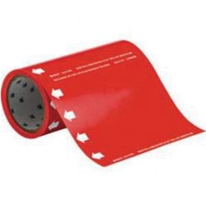Blank Roll Form Pipe Markers - Vinyl, White on Red, 0" - 2", Cuttable, 8", Direction Only, Self-Adhesive, 360"