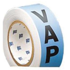 "Vap" Ammonia (IIAR) Pipe Marker Tape - Black on Blue, 90', 2"