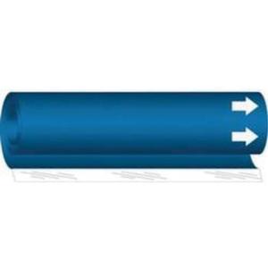 Blank Pipe Marker - Plastic, White on Blue, 1-1/2" - 2-3/8", 9", 8", 3/4", Direction Only, Wrap-Around