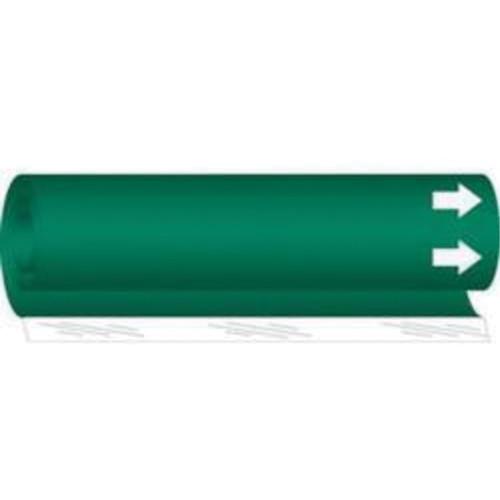 Blank Pipe Marker - Plastic, White on Green, 1/2" - 1-3/8", 5", 8", 1/2", Direction Only, Wrap-Around