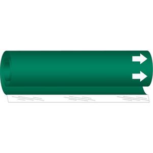 Blank Pipe Marker - Plastic, White on Green, 2-1/2" - 7-7/8", 26", 12", 1-1/4", Direction Only, Wrap-Around