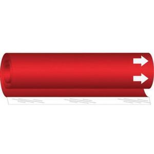 Blank Pipe Marker - Plastic, White on Red, 1/2" - 1-3/8", 5", 8", 1/2", Direction Only, Wrap-Around