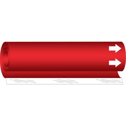 Blank Pipe Marker - Plastic, White on Red, 2-1/2" - 7-7/8", 26", 12", 1-1/4", Direction Only, Wrap-Around