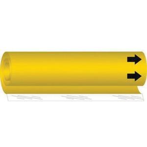 Blank Pipe Marker - Plastic, Black on Yellow, 1-1/2" - 2-3/8", 9", 8", 3/4", Direction Only, Wrap-Around