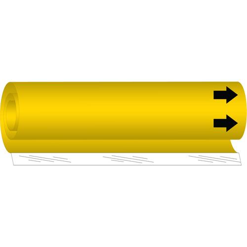 Blank Pipe Marker - Plastic, Black on Yellow, 2-1/2" - 7-7/8", 26", 12", 1-1/4", Direction Only, Wrap-Around