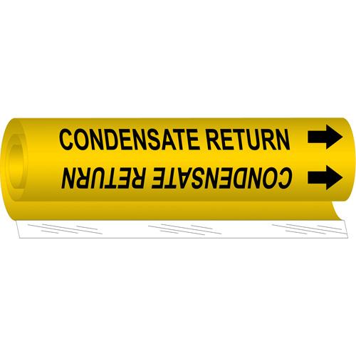 "Condensate Return" Pipe Marker - Plastic, Black on Yellow, 2-1/2" - 7-7/8", 26", 12", 1-1/4", English, Wrap-Around