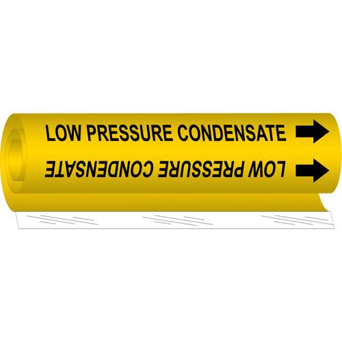 "Low Pressure Condensate" Pipe Marker - Plastic, Black on Yellow, 2-1/2" - 7-7/8", 26", 12", 1-1/4", English, Wrap-Around