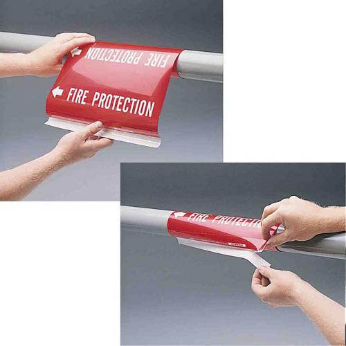 "Water" Pipe Marker - Plastic, White on Green, 2-1/2" - 7-7/8", 26", 12", 1-1/4", English, Wrap-Around - Image 2