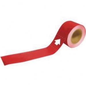 Blank Pipe Markers with Arrows - Plastic, White on Red, 2-1/2" - 6", 2", 12", Direction Only, Self-Adhesive
