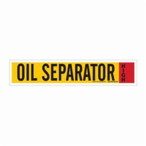 "Oil Separator" Ammonia (IIAR) Pipe Marker - Vinyl, Black on Yellow, 8" - 20", 4", 24", 3-1/2", English, Self-Adhesive, High