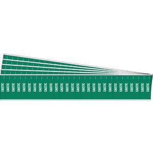 "Caustic" Semi-Conductor & Chemical Pipe Markers - Vinyl, White on Green, 0" - 3/4", 1/2", 2-1/4", 1/4", English, Self-Adhesive, 28
