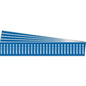 "Compressed Air" Semi-Conductor & Chemical Pipe Markers - Vinyl, White on Blue, 0" - 3/4", 1/2", 2-1/4", 1/4", English, Self-Adhesive, 28