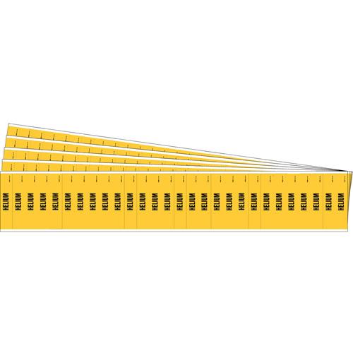 "Helium" Semi-Conductor & Chemical Pipe Markers - Vinyl, Black on Yellow, 0" - 3/4", 1/2", 2-1/4", 1/4", English, Self-Adhesive, 28