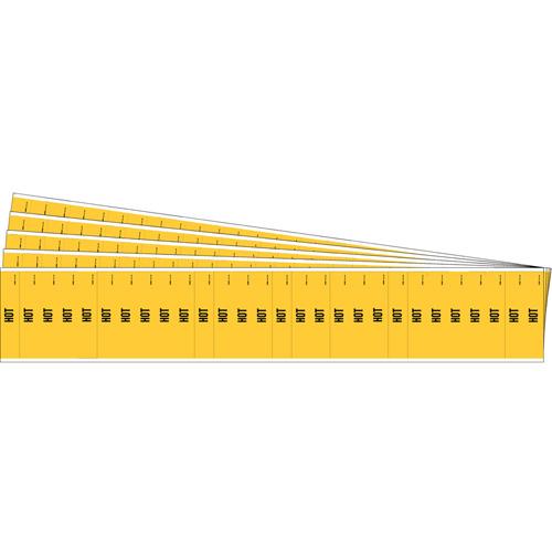 "Hot" Semi-Conductor & Chemical Pipe Markers - Vinyl, Black on Yellow, 0" - 3/4", 1/2", 2-1/4", 1/4", English, Self-Adhesive, 28