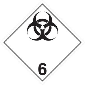 Infectious Substances Placard - Plastic, 6.2, Infectious Substances
