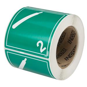 TDG Shipping Labels - 2.2, Compressed Gas, Vinyl, 4", 4"