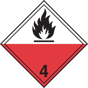 TDG Shipping Labels - 4.2, Spontaneously Comb., Paper, 4", 4"