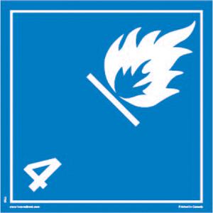 TDG Shipping Labels - 4.3, Dangerous When Wet, Vinyl, 4", 4"