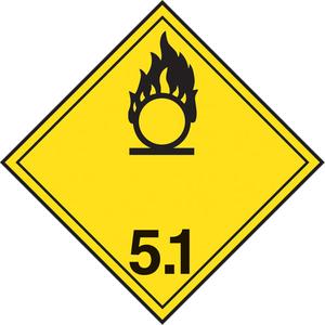 TDG Shipping Labels - 5.1, Oxidizers, Vinyl, 4", 4"