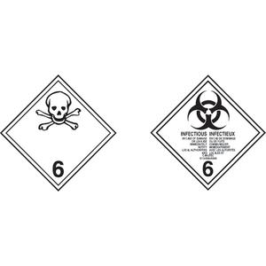TDG Shipping Labels - 6.1, Poison, Poisonous Sub., Vinyl, 4", 4"