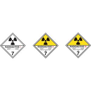 TDG Shipping Labels - 7, Radioactive I, Paper, 4", 4"