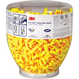 E-A-Rsoft™ Yellow Neons™ Earplugs - Uncorded, 33, Regular, Meets/Exceeds CSA Class AL, Bulk - Canister, 500, REFILLS, Box