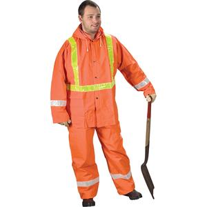 Tornado Traffic Rain Suit - High Visibility Orange, Yellow, Small, 4X-Large, 5X-Large, PVC, None