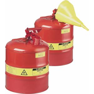 Safety Cans - Steel, 0.125 US gal., 0.25 US gal., Red, I, FM Approved/UL/ULC Listed, Without funnel, 4 5/8 x 6 3/4, 10 Years