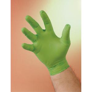 N-Dex® Gloves - Large, Small, Medium, X-Large, Nitrile, 9.5", 4 mils, Textured Fingertips, Green, Powder-Free, None, Non-Medical, 1.5, 20 Boxes, AQL 1.5