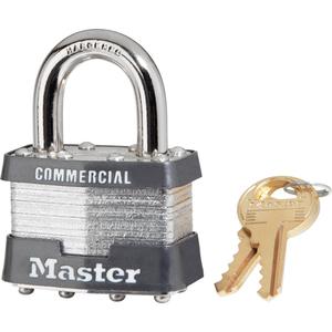 Pin Tumbler Padlock - Security Padlock, 1-3/4", 5/16", 15/16", 3/4", Laminated Steel, Steel, Silver, Keyed Alike