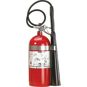 Aluminum Cylinder Carbon Dioxide (CO2) Fire Extinguishers - BC, Liquid Gas, 10 lbs., 10 BC, 7' - 10', Wall, ULC, 10, 19.75" (50 cm), 6.75" (17 cm)