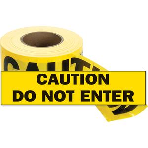 Barricade Tape - 2 mils, 1000', 3", Black on Yellow, English, Caution Do Not Enter