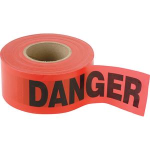 Standard Smaller Barricade Tape - 2 mils, 300', 3", Black on Red, English, Danger